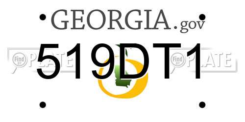 519DT1 Georgia License Plate