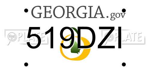 519DZI Georgia License Plate