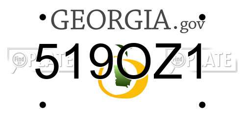 519OZ1 Georgia License Plate