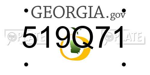 519Q71 Georgia License Plate
