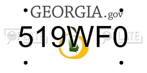 519WF0 Georgia License Plate