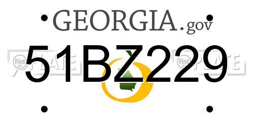 51BZ229 Georgia License Plate