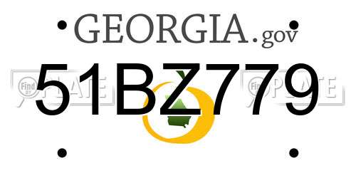 51BZ779 Georgia License Plate