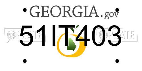 51IT403 Georgia License Plate