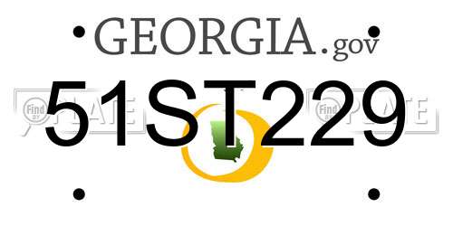 51ST229 Georgia License Plate