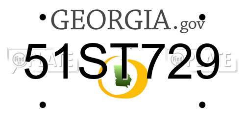 51ST729 Georgia License Plate