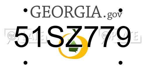 51SZ779 Georgia License Plate