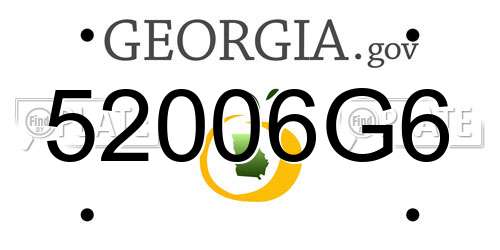 52006G6 Georgia License Plate