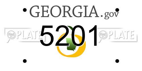 5201 Georgia License Plate