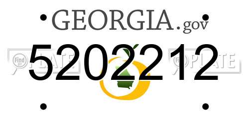 5202212 Georgia License Plate