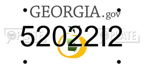 52022I2 Georgia License Plate