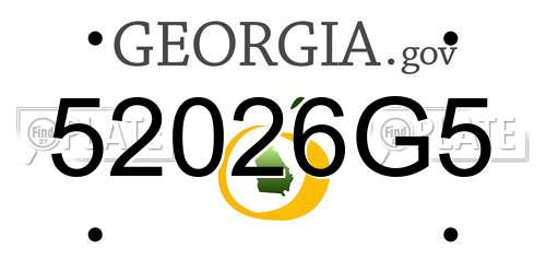 52026G5 Georgia License Plate