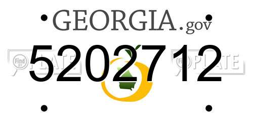 5202712 Georgia License Plate