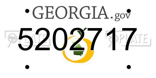 5202717 Georgia License Plate