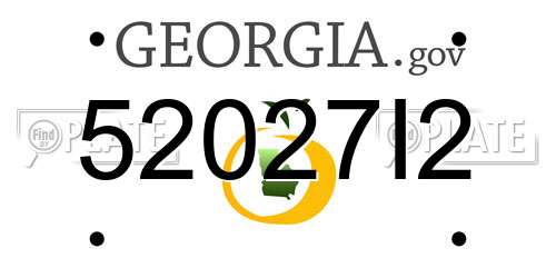 52027I2 Georgia License Plate