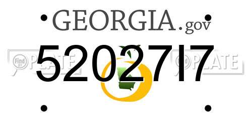 52027I7 Georgia License Plate