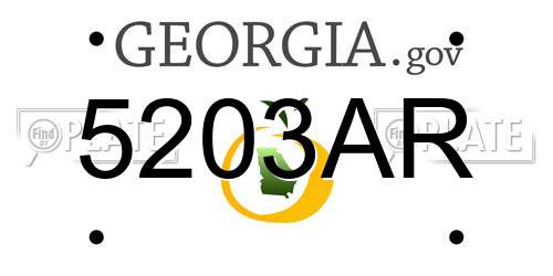 5203AR Georgia License Plate