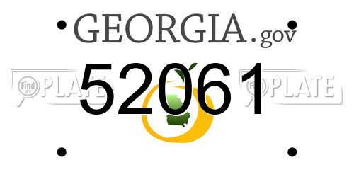 52061 Georgia License Plate