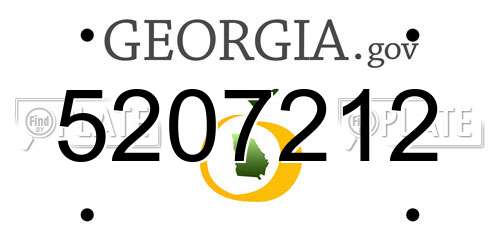 5207212 Georgia License Plate
