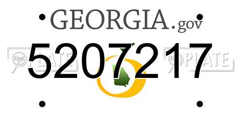 5207217 Georgia License Plate