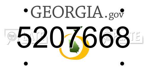 5207668 Georgia License Plate