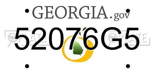 52076G5 Georgia License Plate