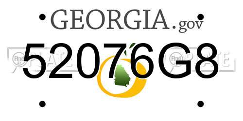 52076G8 Georgia License Plate