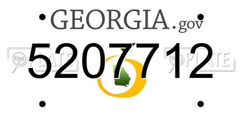 5207712 Georgia License Plate