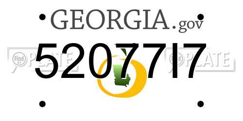 52077I7 Georgia License Plate