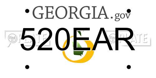 520EAR Georgia License Plate