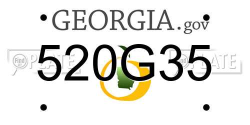 520G35 Georgia License Plate