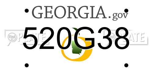 520G38 Georgia License Plate