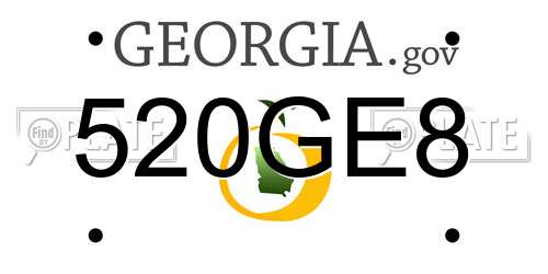520GE8 Georgia License Plate