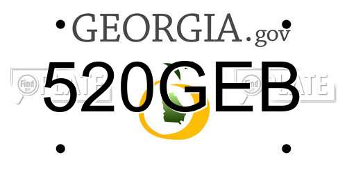 520GEB Georgia License Plate