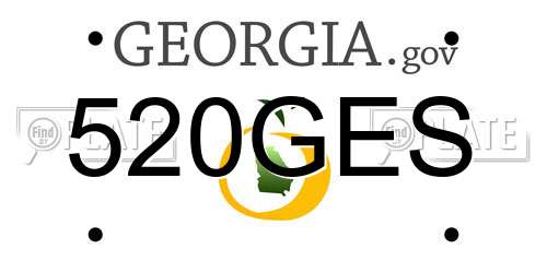 520GES Georgia License Plate