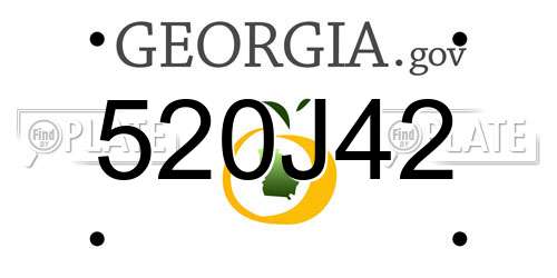520J42 Georgia License Plate