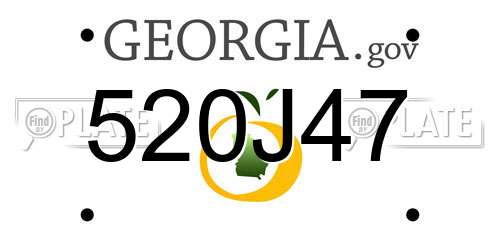 520J47 Georgia License Plate