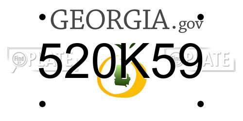 520K59 Georgia License Plate