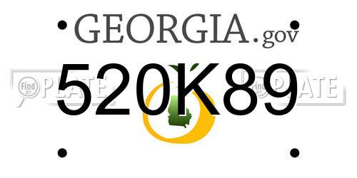 520K89 Georgia License Plate