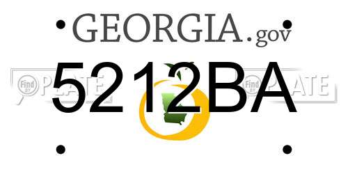 5212BA Georgia License Plate