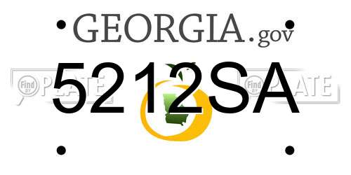 5212SA Georgia License Plate