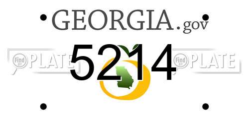 5214 Georgia License Plate