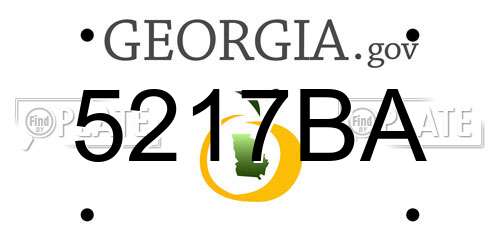 5217BA Georgia License Plate