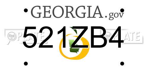 521ZB4 Georgia License Plate