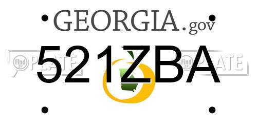 521ZBA Georgia License Plate