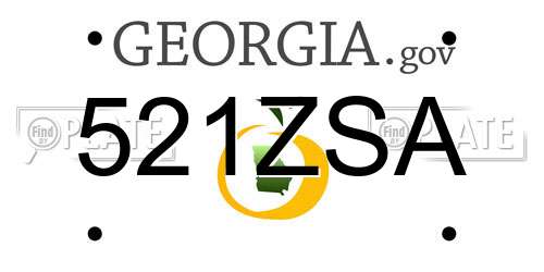 521ZSA Georgia License Plate