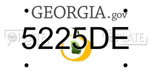 5225DE Georgia License Plate