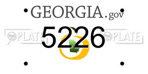 5226 Georgia License Plate