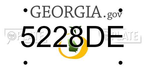 5228DE Georgia License Plate