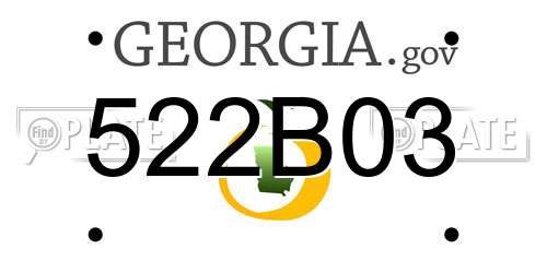 522B03 Georgia License Plate